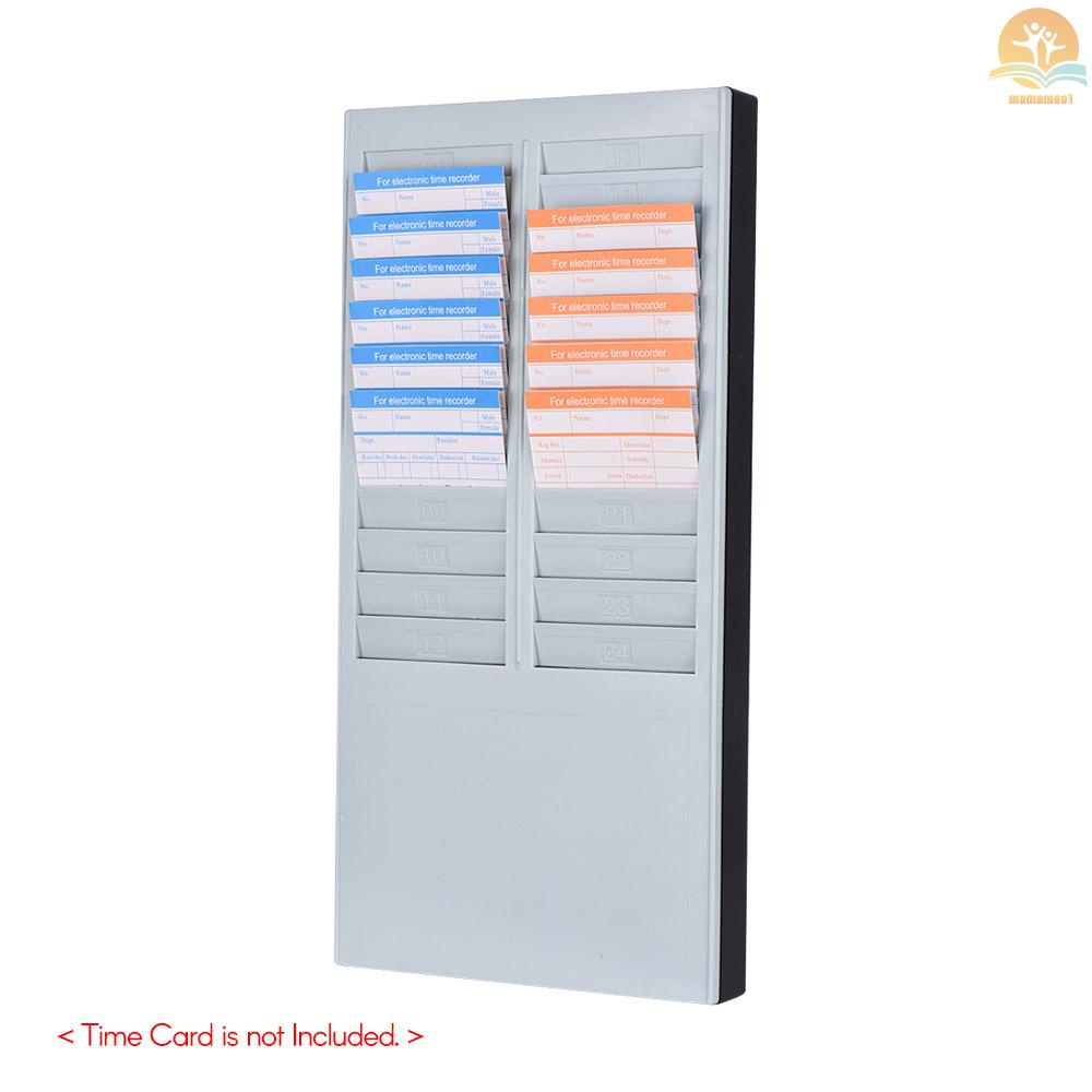 DOYO Time Card Rack Wall Mount Holder 24 Pocket Slot for Attendance Recorder Punch Time Office