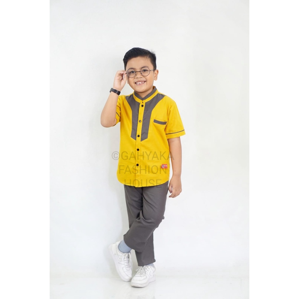 TERBARU NEW ARRIVAL SETELAN KEMEJA KOKO ANAK  BLACK PANTHER USIA 4-15 TAHUN