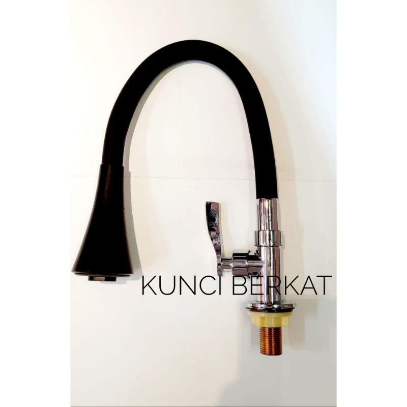 Kran Angsa Hitam Meja/Table/Black/Keran Cuci Piring/Flexibel/Fleksibel