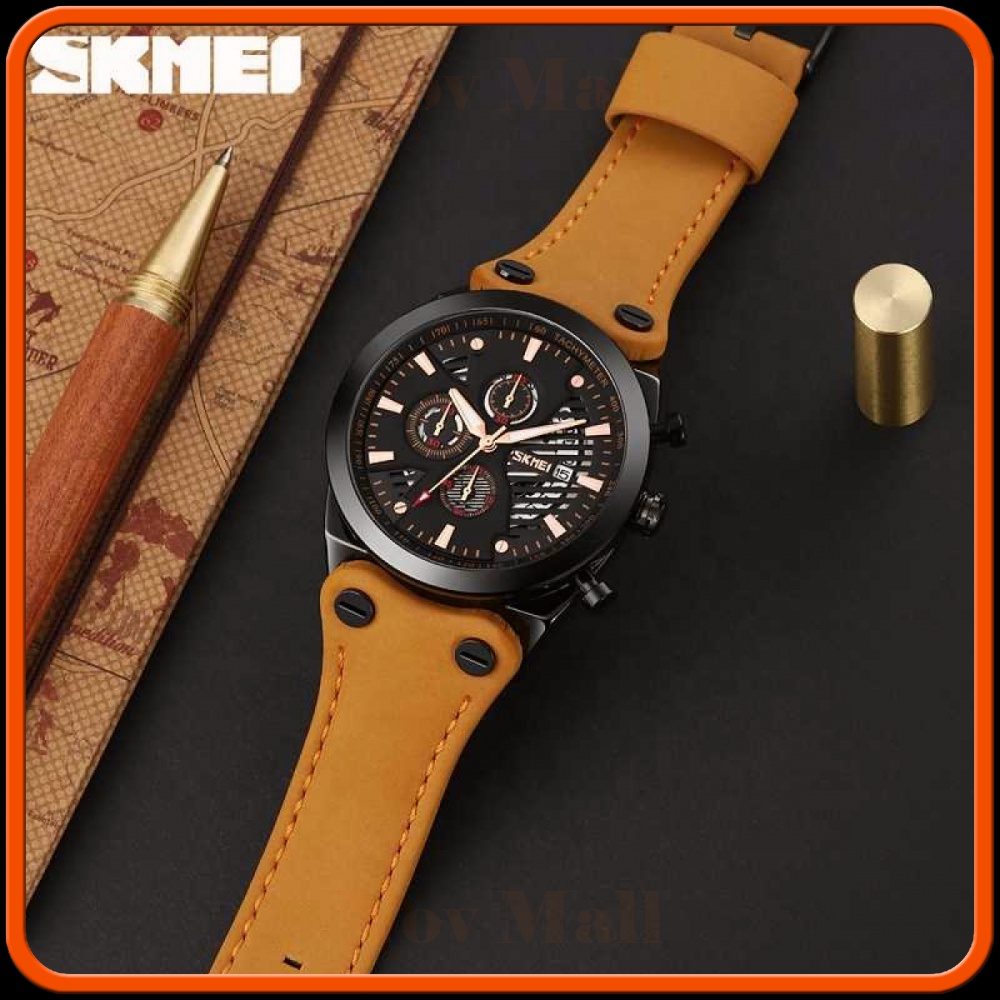 SKMEI Jam Tangan Analog Pria Strap Kulit - 9282