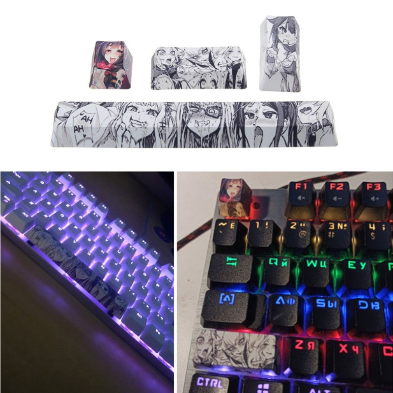 Cre 4Pcs Keycap PBT 6.25U OEM Motif Kartun Anak Perempuan