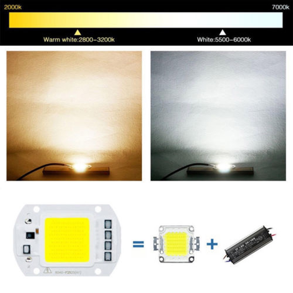 Chip Lampu Sorot Led Cob 110 / 220v 20 / 30 / 50w Untuk Outdoor