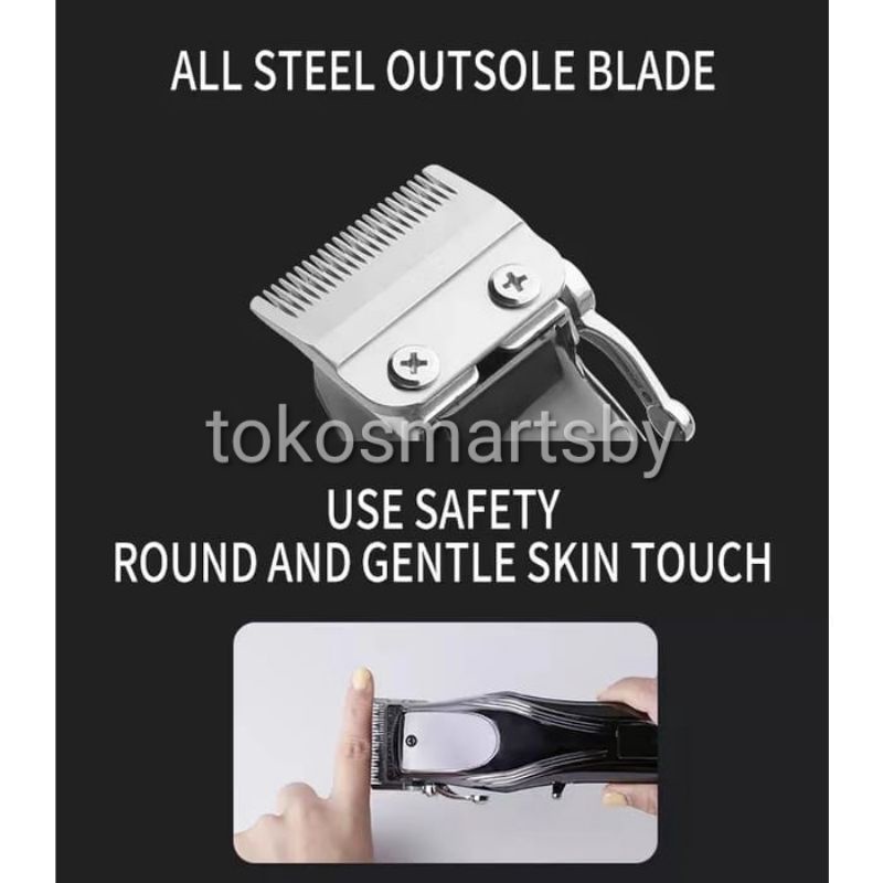 KEMEI KM-2619 Alat Cukur Rambut Profesional Tanpa Kabel Rechargeable