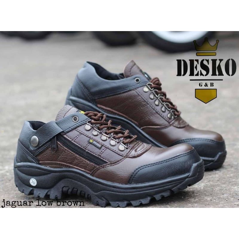 SEPATU BOOTS DESKO JAGUAR LOW BROWN SAFETY ORIGINAL