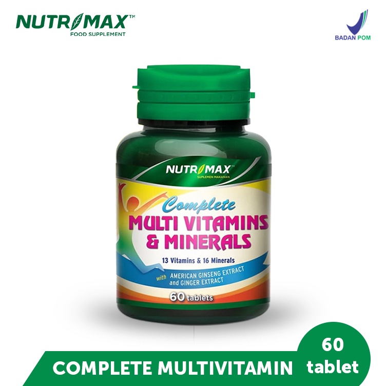 Nutrimax Complete Multivitamin &amp; Mineral 30/60 Tablet Untuk Meningkatkan Stamina &amp; Daya Tahan Tubuh