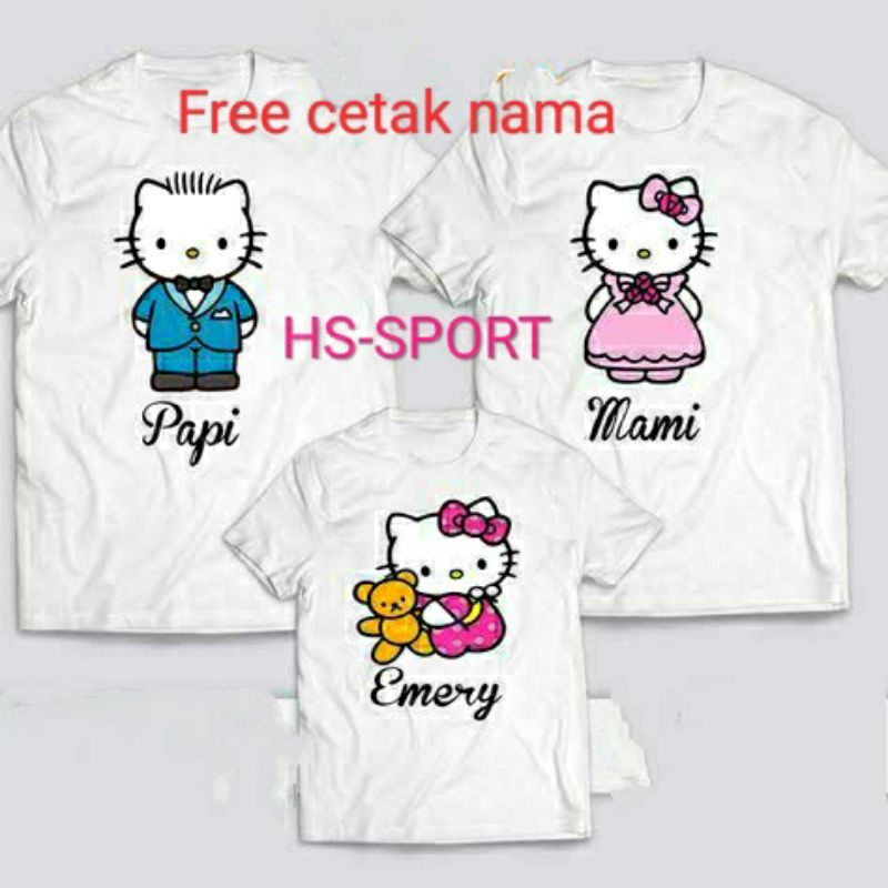 KAOS HELLO KITTY FAMILY'S COUPLE HELLO KITTY CUTE katun combed 30s