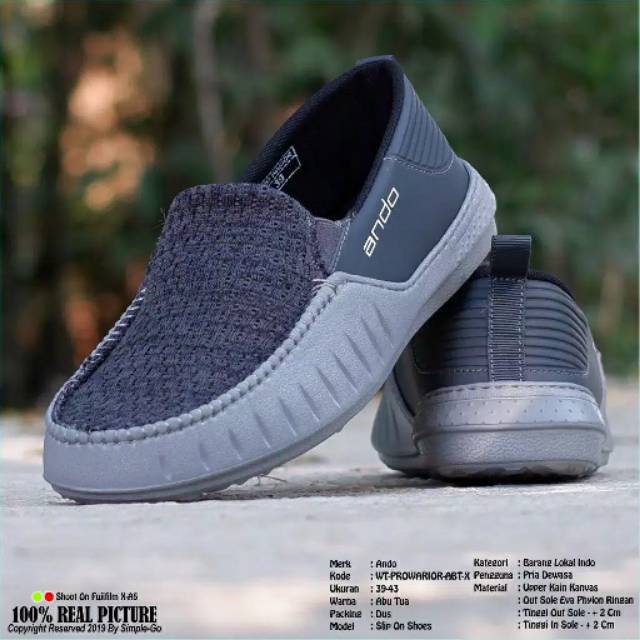 SEPATU SLIP ON PRIA ANDO PRO WARIOR 39-43