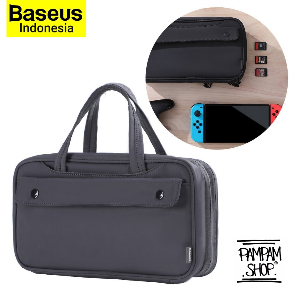 BASEUS ORIGINAL Track Nitendo Switch Travel Kit Storage Bag Powerbank Kabel Charger Dompet HP Tas