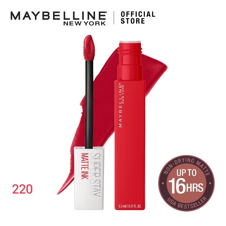 ORI 100% Maybelline Superstay Matte Ink Liquid Matte Lipstick Make Up Tahan Lama Hingga 24 Jam lipstik lipstick maybelin maybeline lipten maybeline my beline supertstay lipstik maybelline ori tahan lama lip matte maybelline original 220 Ambitios 385-220 Ambitious