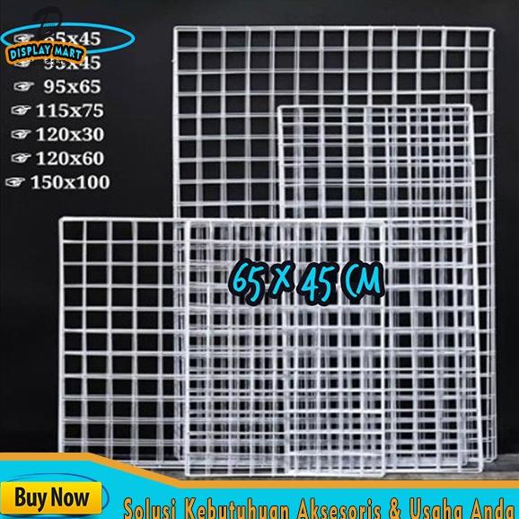 KAWAT RAM 65X45 CM TEBAL RAK DISPLAY AKSESORIS RAM KAWAT GANTUNGAN POT BUNGA DINDING AKSESORIS HP TE
