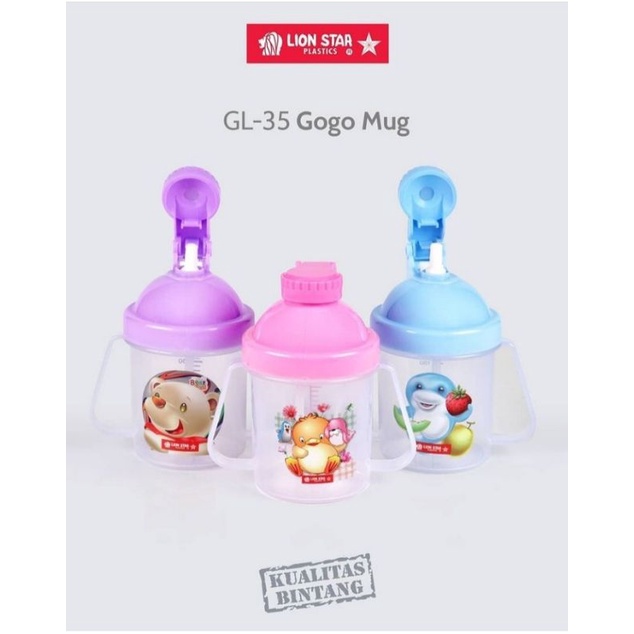 Lion Star GL-35 Botol Air Minum Anak 250ml Botol Minum Bayi Dengan Sedotan