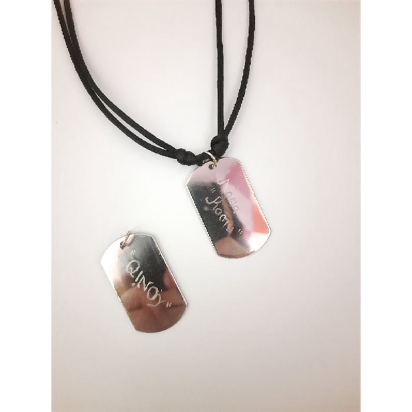 Kalung Pria Wanita Liontin Army Polos Ukir nama