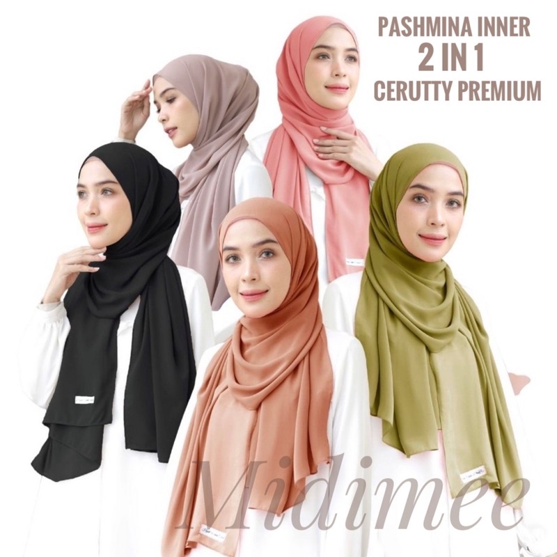 PASHMINA INNER 2IN1 BISA BOLAK BALIK || CERUTY BABYDOLL PREMIUM