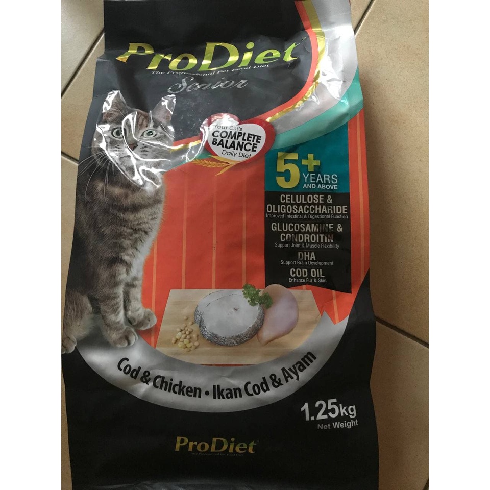 Makanan Kucing ProDiet 1.25Kg Senior Cod & Chicken Cat Food Pro Diet