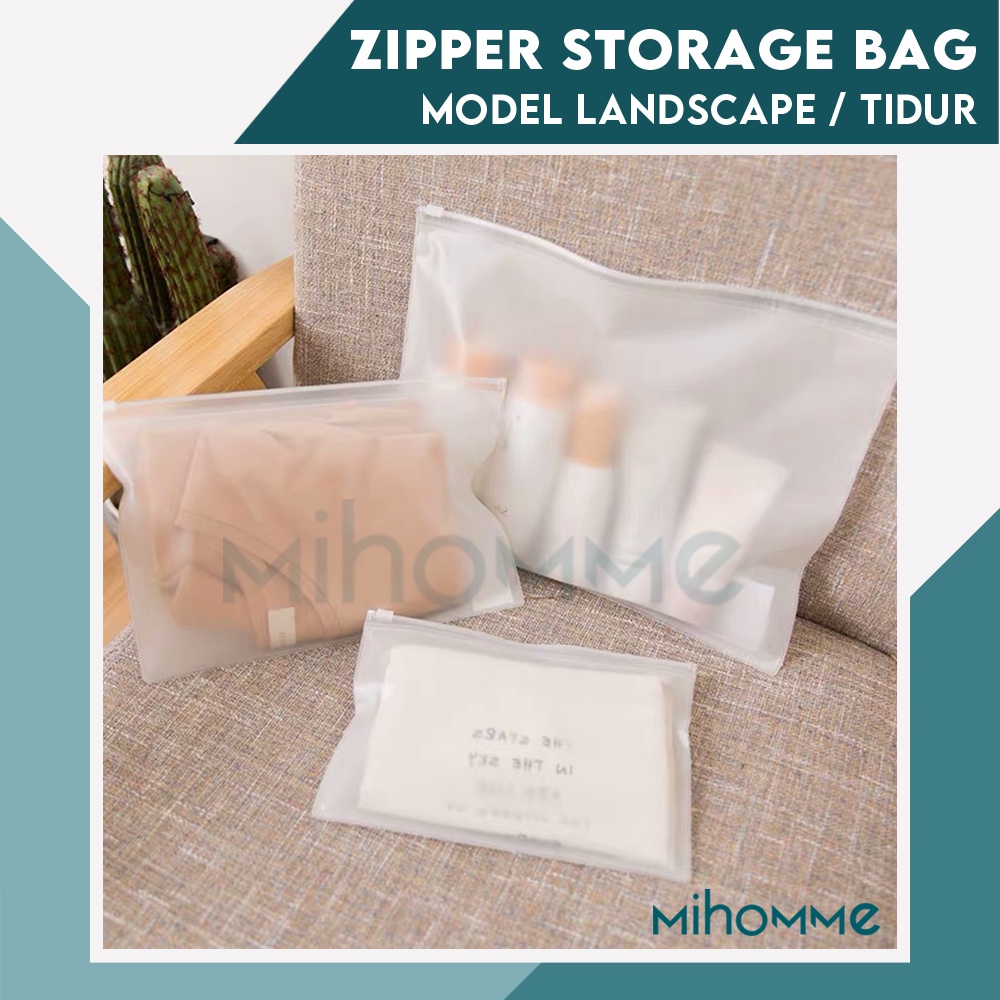 Zipper Storage Bag Pouch Polos Kantong Plastik Travel Bag Doff Landscape