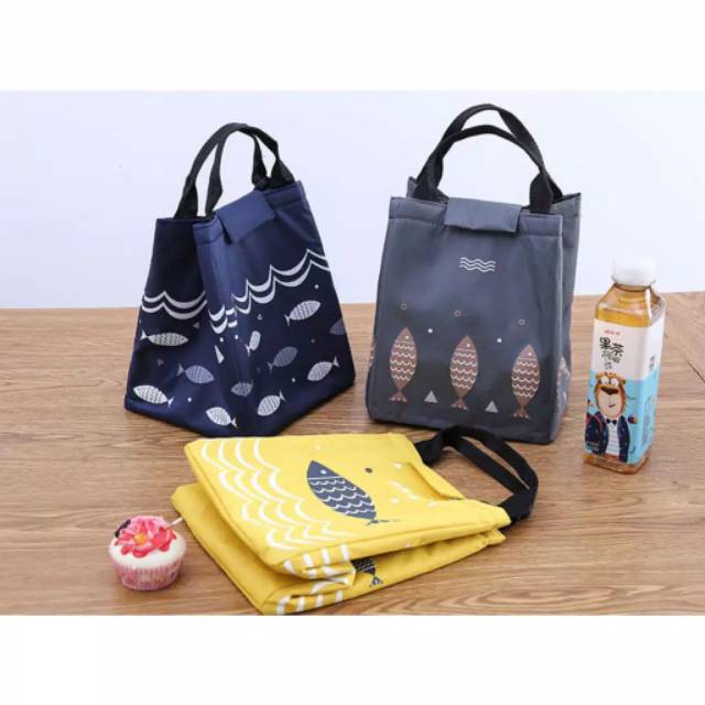 Tas bekal motif ikan cooler lunch bag fish