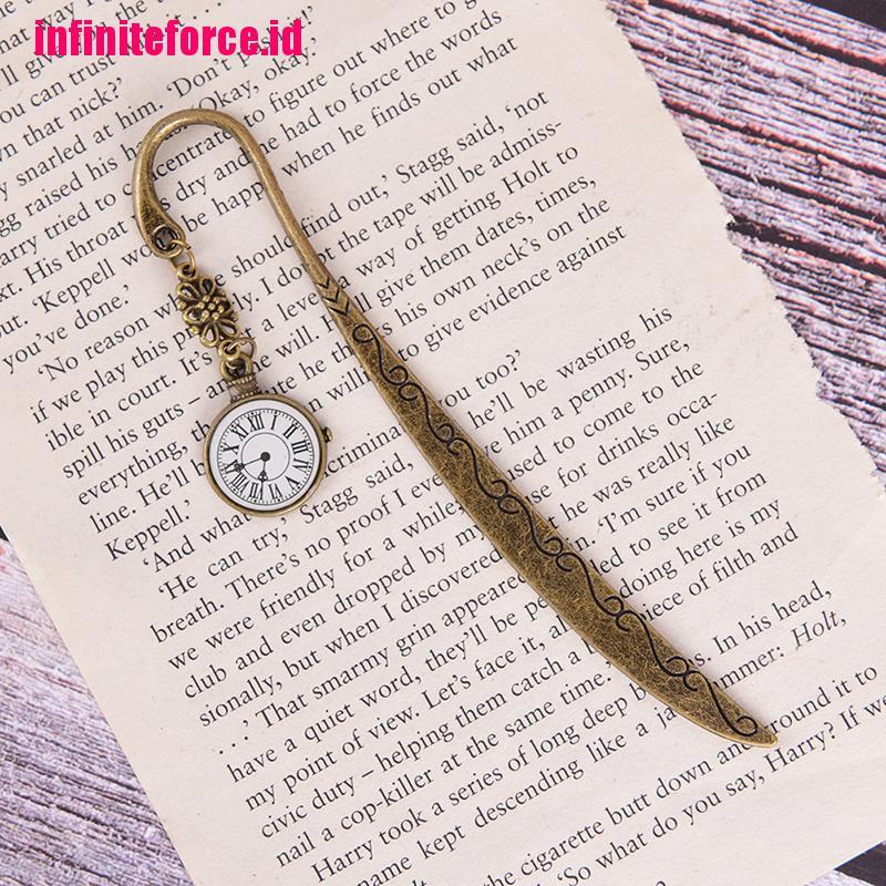 retro vintage metal alloy bronze bookmark document book mark label diy for