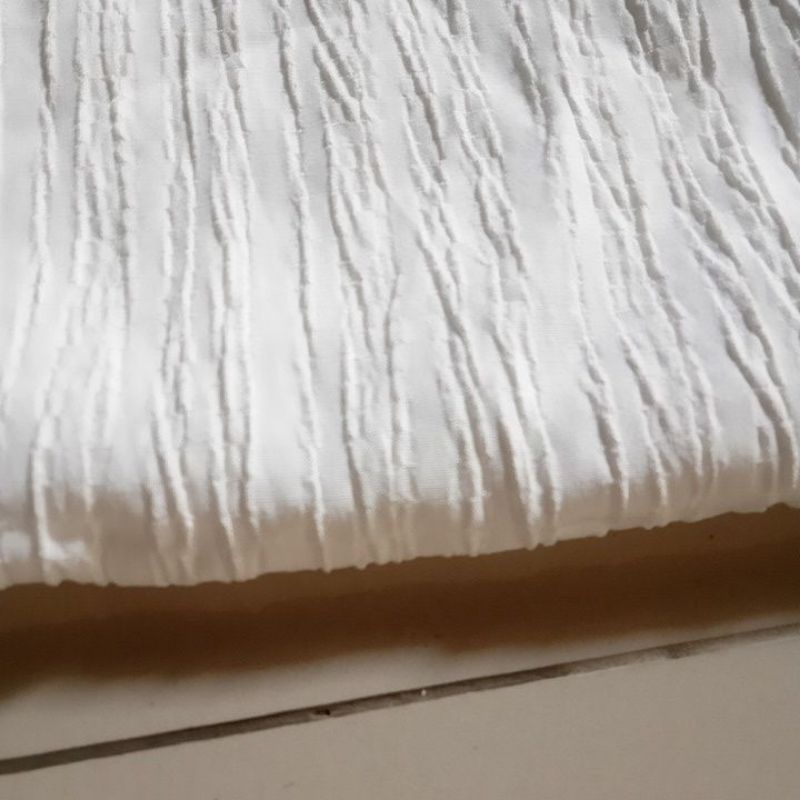 Zara blouse / blouse smoke / blouse pleats /blouse puffy / blouse lengan balon kerut / blouse zara semibydianty-Broken white