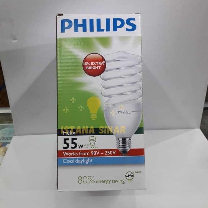 Lampu Spiral Philips Tornado 55 watt 55watt 55 w 55w Lampu Ulir