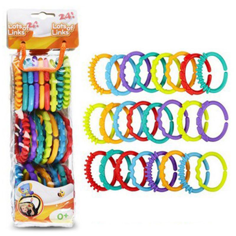 Mary 24pcs / Set Mainan Teether Ring Warna-Warni Untuk Bayi Newborn
