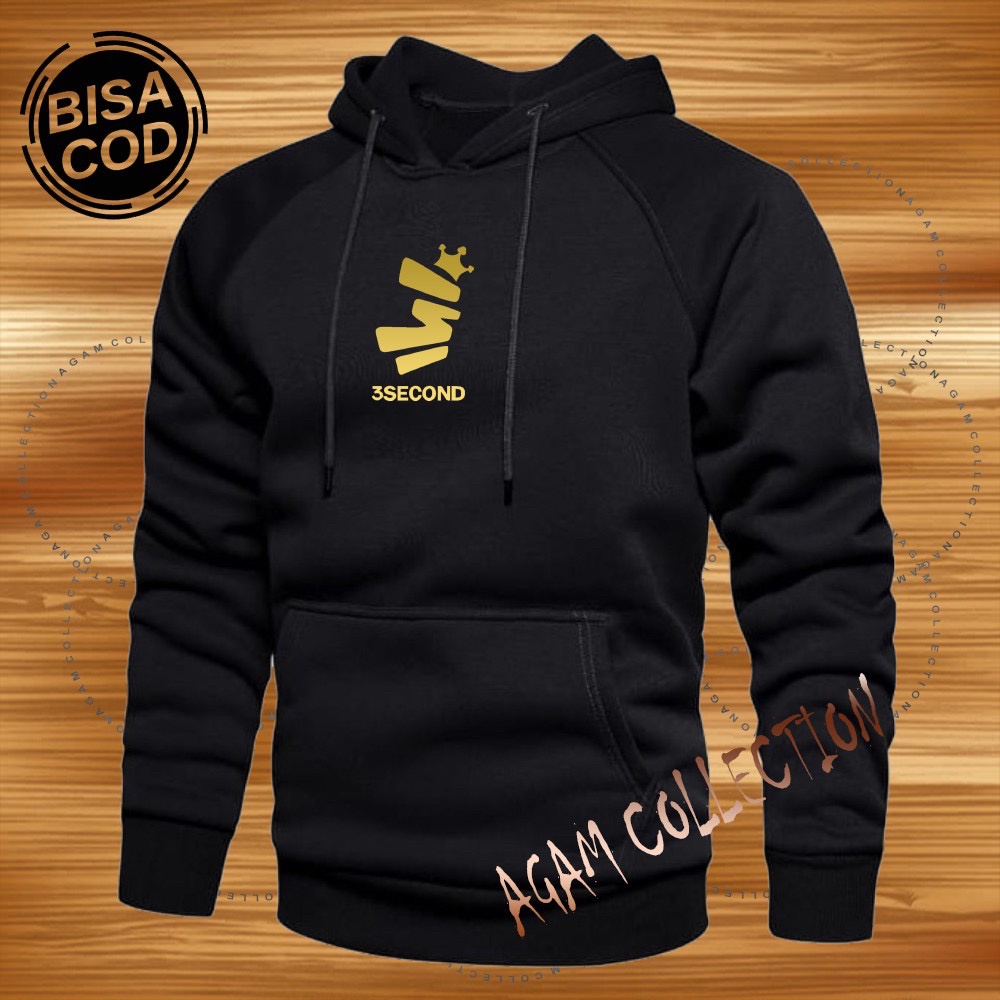 Sweater hoodie Three second / jaket hoodie pria wanita distro / hoodie unisex / hoodie katun tebal