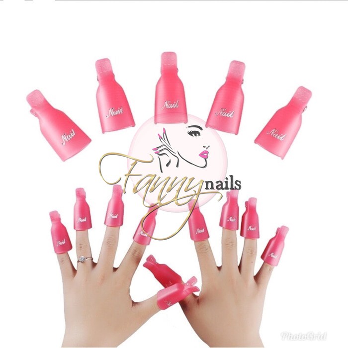 SOAK OFF CLIP NAIL REMOVER 10pcs / JEPIT KUKU COPOT KUTEK GEL SALON MANICURE / NAIL CLIP REMOVER