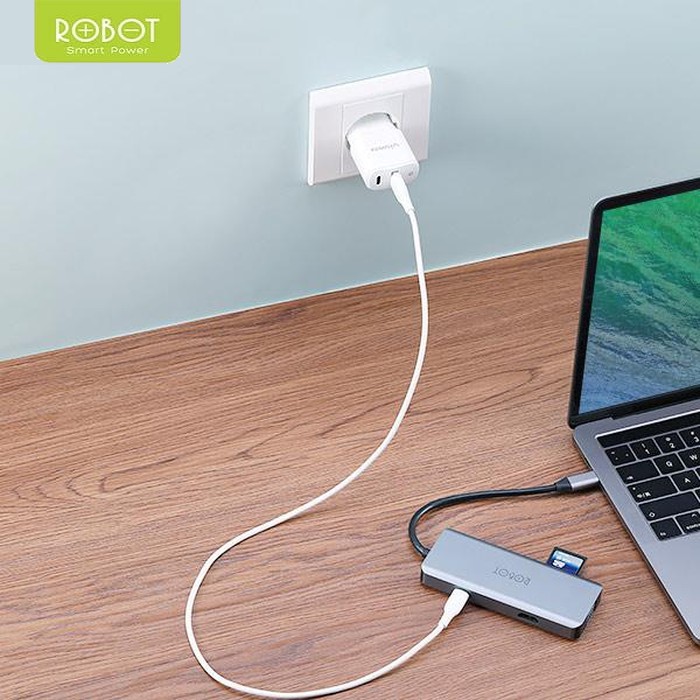 ROBOT HT390 Multiport 9in1 USB HUB Type C Adapter Lightweight &amp; Portable Garansi Resmi 1 Tahun