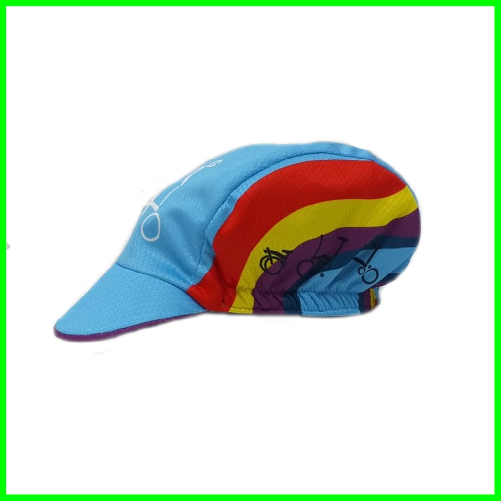 Topi Sepeda Brompton Lipat Gowes Brompton Topi Bersepeda (Motif Pelangi)