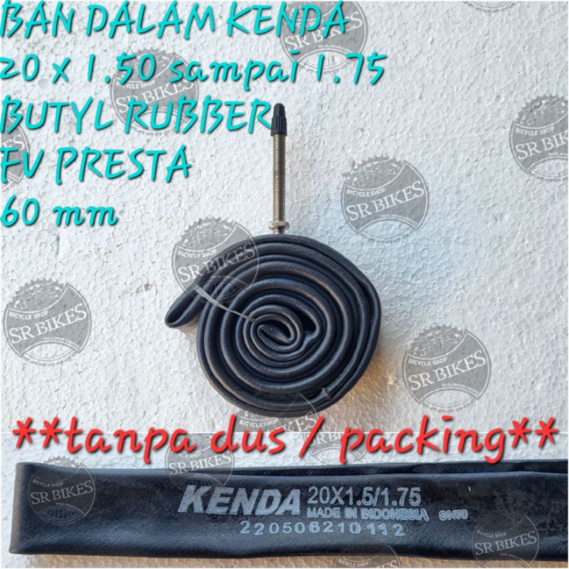 Ban Dalam 20 x 1.50 sampai 1.75 Sepeda Lipat Mini. BUTYL. KENDA