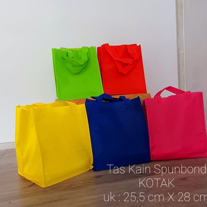 

TERBARU tas kain spundbond Kotak Uk. 25,5x28 - pink
