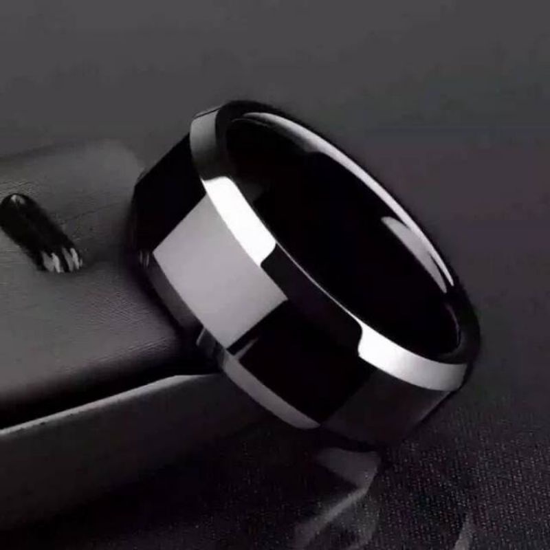 Cincin titanium hitam cantik elegan single couple