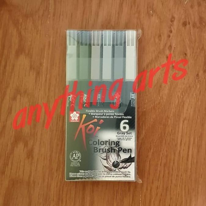 

(BISA COD) Sakura Koi Coloring Brush Pen Gray Set 6 TERLENGKAP Kode 296