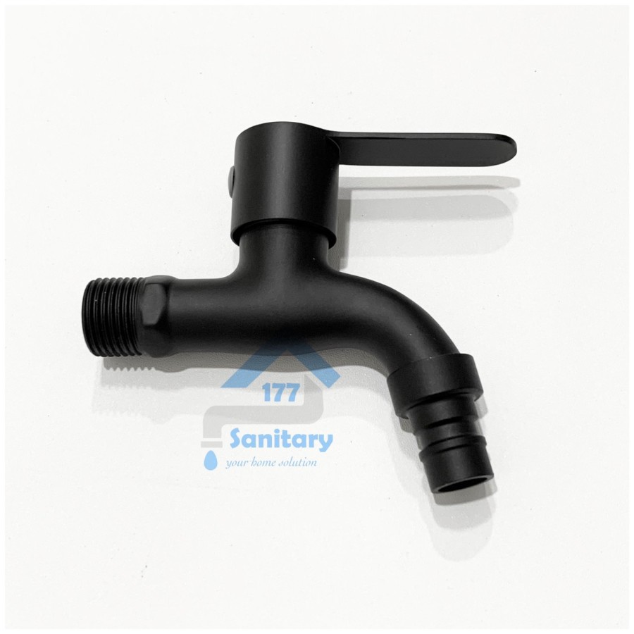 Kran air TAMAN Hitam Stainless 304 Minimalis MURAH 30402A - Kran taman BLACK Stenlis faucet wall F62