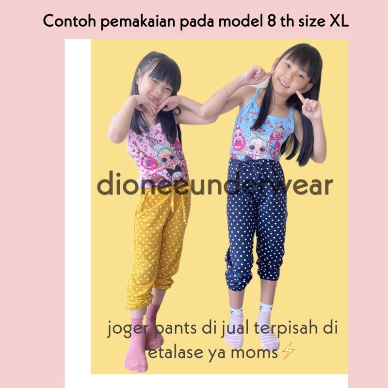 3 Pcs Kaos Dalam Singlet Anak Perempuan LOL 2-12 Th Bahan Katun Adem Kualitas Import / Baju Anak LOL