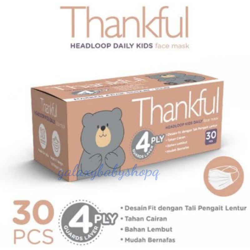 Masker Kids Thankful Headloop(hijab) isi 30pcs