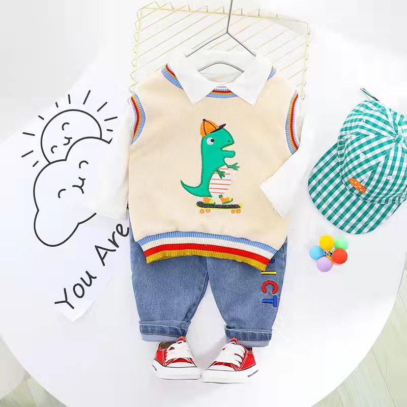 SETELAN 3IN1 BAJU ANAK IMPORT 1thn-5thn SKU0100