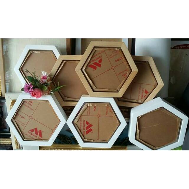 Pigura Frame Model 3d Hexagonal Frame Single Acrylic Shopee Indonesia