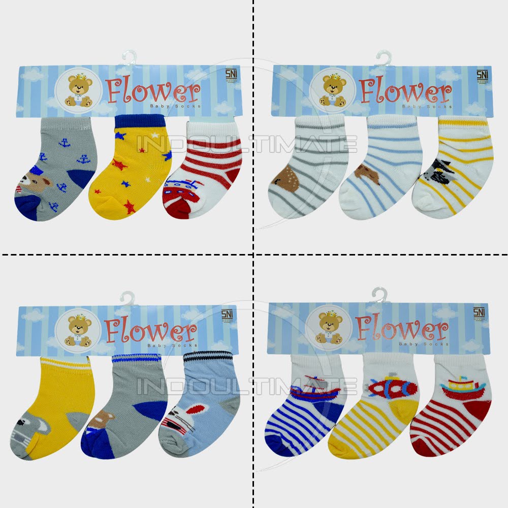 3 Pasang Kaos Kaki Bayi Baby Perempuan Laki Laki {BISA PILIH MOTIF} Baru Lahir Motif Karakter Lucu BY-53-FC Alas Kaki Anak Bayi