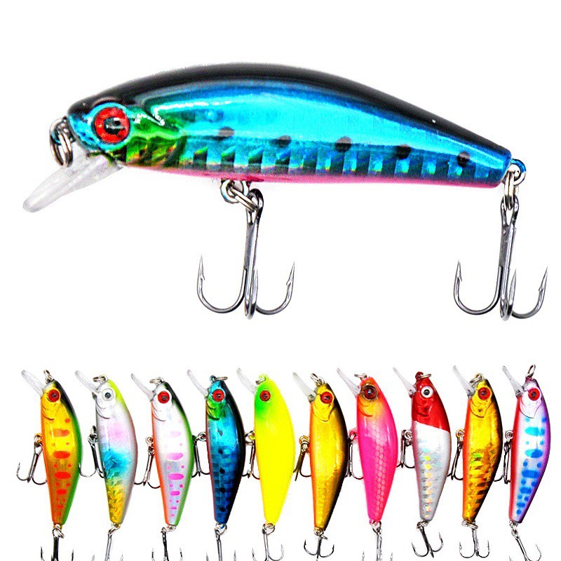 1Pcs New Sinking Minnow Umpan Pancing 55mm 6.5g Fishing Bait 3D Eyes Swimbait Fishing Lure Ikan Kail Bass Wobbler Tackle