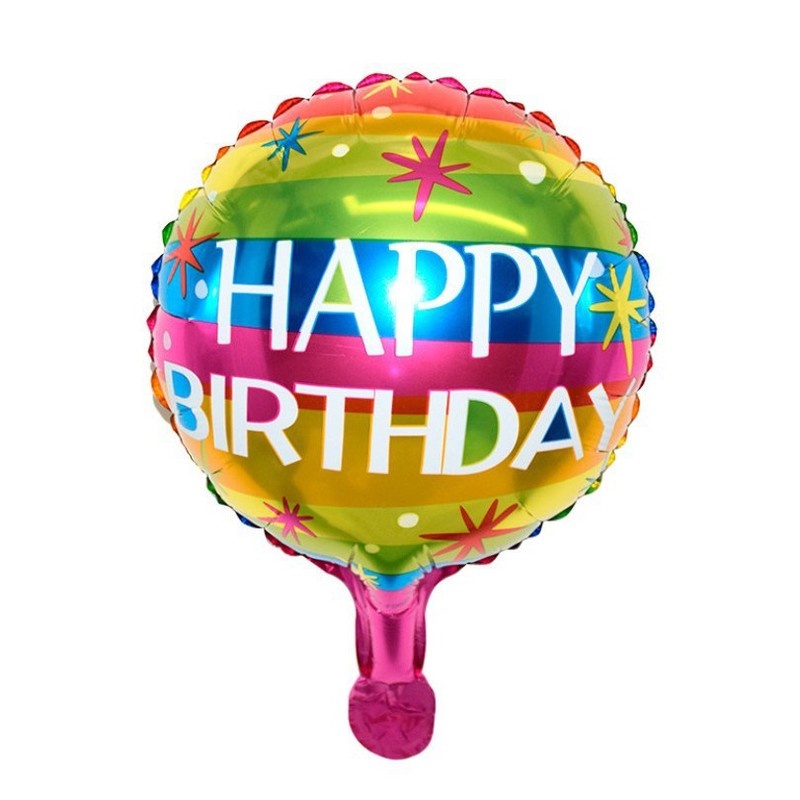 [Harga Grosir]Balon Foil Bulat Tulisan Happy Birthday Ukuran 10 &quot;Untuk Dekorasi Pesta Ulang Tahun / Pernikahan/Hot Sale