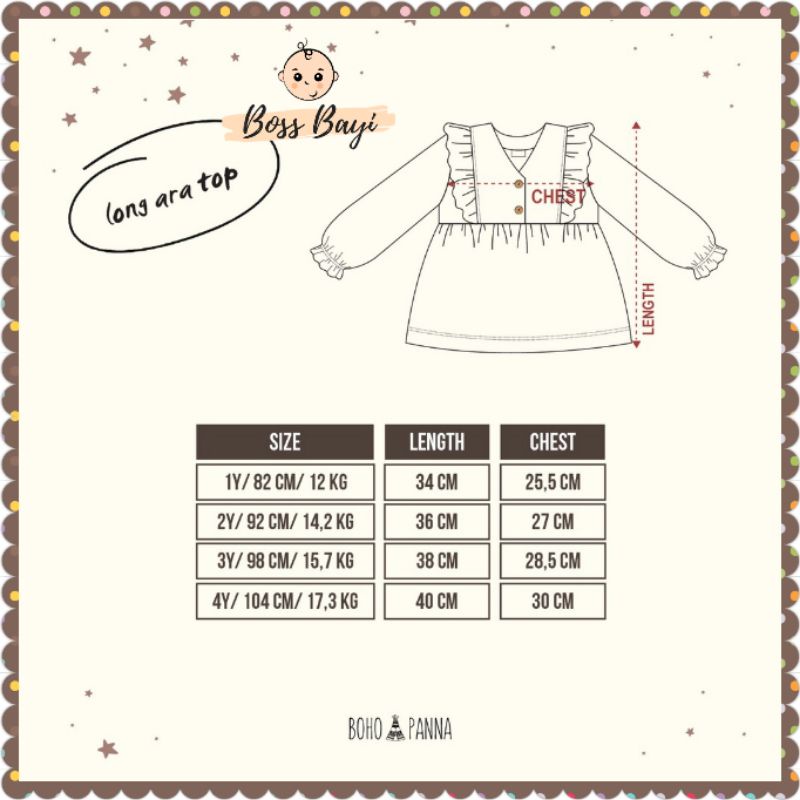 BOHOPANNA - Long Ara Top / Atasan Lengan Panjang Anak