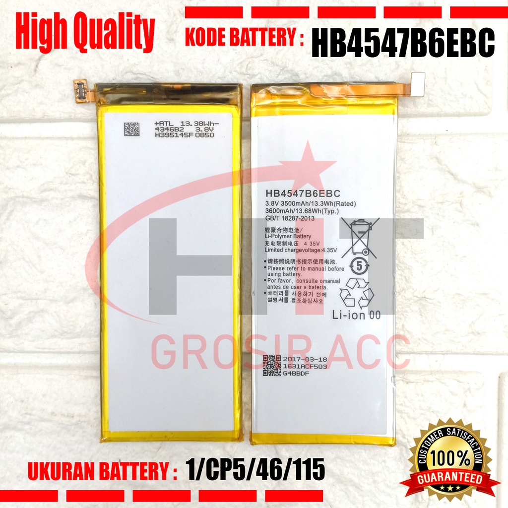 Baterai Battery For Huawei Honor 6 Plus HB4547B6EBC PE-TL20 PE-TL10 PE-CL00 PE-UL00