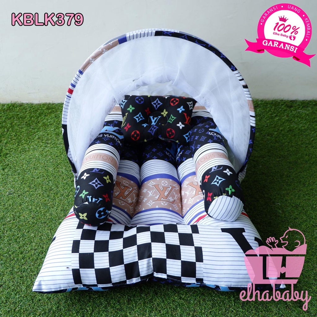 Kasur Bayi Kelambu eLHa Terlaris | Perlengkapan Tempat Tidur Bayi Baru Lahir Babyshop Kado Baby Gift-KBLK379