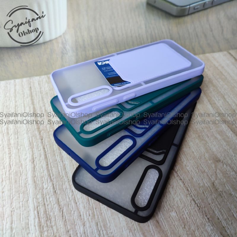 Card Case Samsung A50 (SM-A505) / A50s (SM-A507) / Galaxy A50 / A50s Case Slot Kartu + Protection Camera