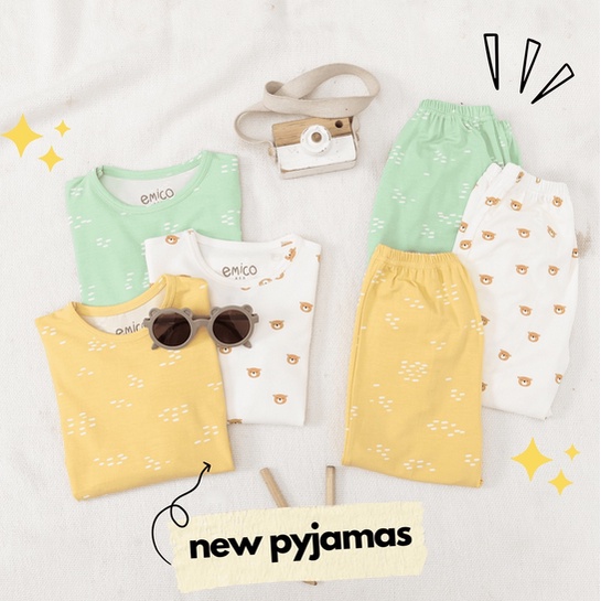 Emico TENCEL™ Toddler Pyjamas Set Baby - PJs Piyama Anak Balita Bayi Pajamas Baju Tidur Setelan