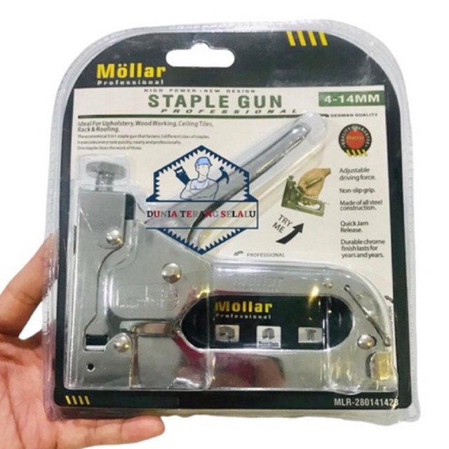 Staple Gun 3 in 1 MOLLAR Staples Stapler Tembak Tacker Hekter Heckter 3Way Jok Kulit Kardus Dekor (SUDAH DAPAT 600 BIJI ISI STAPLES)