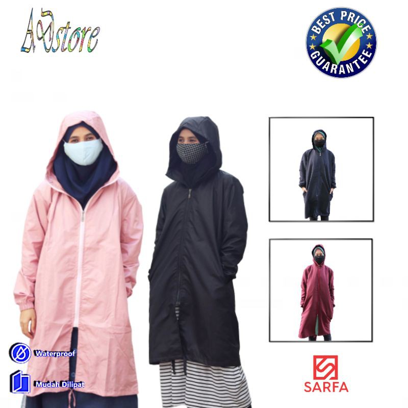 JAKET LONG CASUAL WANITA ANTI CORONA HOODIE APD WATERPTOOF GRATIS MASKER KAIN