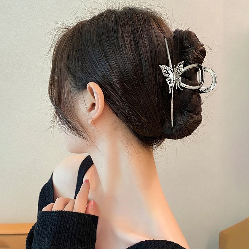 Jepit Rambut Model Butterfly Bahan Metal Gaya Korea Untuk Wanita