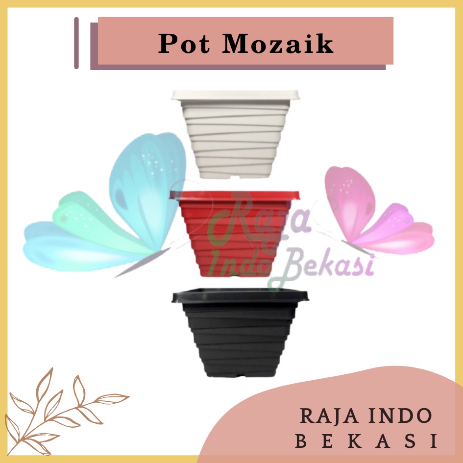 Pot Mozaik 21 Warna Warni By Garden Of Love Pot Bunga Plastik Putih Murah Mirip Pot Kenanga 21 Putih