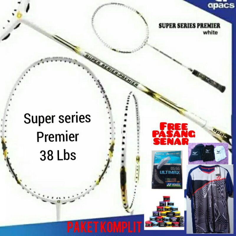 Raket apacs super series premier paket komplit